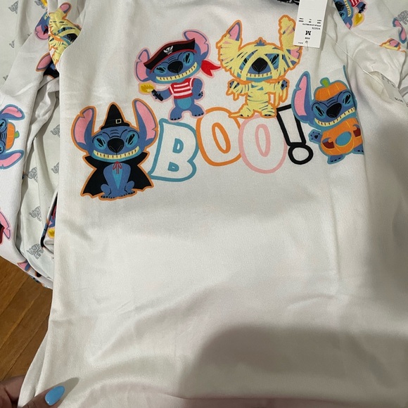Disney women’s Pajama Set - White with Colorful Cartoon Characters - Picture 2 of 13